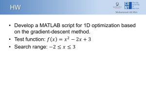 MATLAB Gradient Descent 1D Optimization Homework - Queens College