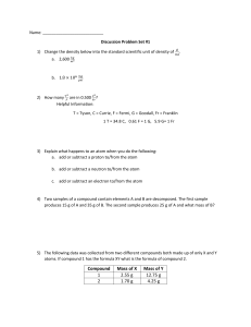 Chemistry Problem Set: Unit Conversions & Stoichiometry