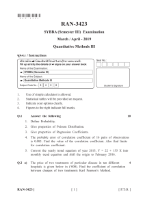 SYBBA Quantitative Methods III Exam Paper - March/April 2019