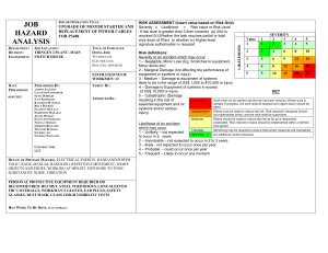 Job Hazard Analysis: Motor Starter Upgrade & Power Cable Replacement
