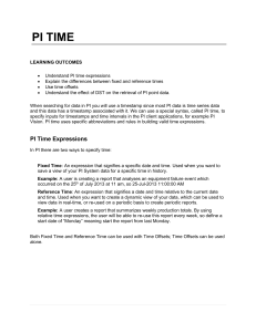PI Time Expressions: Fixed, Reference, and Offsets