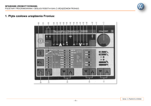 Spawanie robotyczne KUKA & Fronius: Instrukcja programowania i obsługi