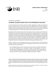 CavinKare Human Capital for Performance Excellence Case Study