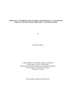 Sibling Psychological & Somatic Difficulties After Pediatric Cancer