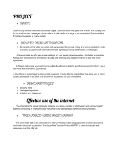 Spam, Internet Use & Online Communication Project