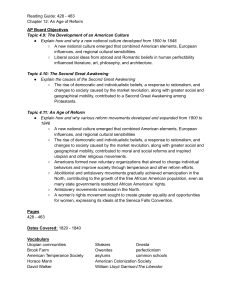AP US History Reading Guide: Age of Reform (1820-1840)