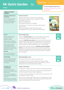 Mr. Gale's Garden: Phonics Reading Guide (Level 5a)