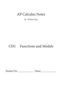 AP Calculus Notes: Functions and Models