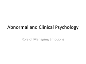 Abnormal & Clinical Psychology: Managing Emotions & Stress