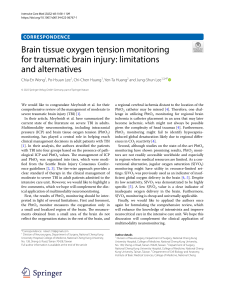 Brain Oxygen Monitoring in Traumatic Brain Injury: Limitations