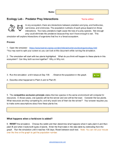 Ecology Lab: Predator Prey Interactions Simulation & Analysis