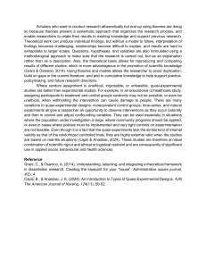 Theoretical Frameworks & Quasi-Experimental Research Designs
