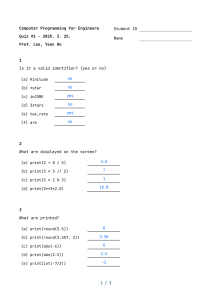 Computer Programming Quiz for Engineers
