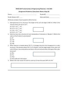 ENGG 204 Materials Engineering Assignment: Crystal Structures