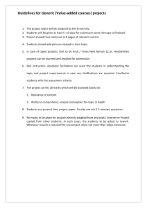 University Project Guidelines: Generic Value-Added Courses