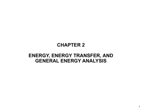 Chapter 2: Energy, Energy Transfer, and General Energy Analysis