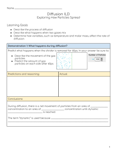 Diffusion ILD: Exploring Particle Spread, Gas Mixing, Temp & Mass Effects