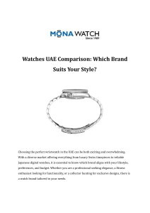 Watches UAE: Brand Comparison Guide to Suit Your Style