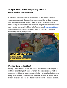 Group Lockout Boxes: Safety in Multi-Worker Environments