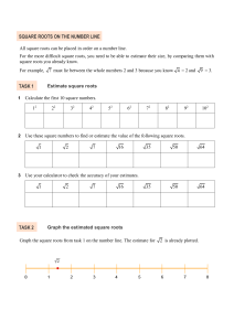 Square Roots on the Number Line: Estimation & Graphing Worksheet