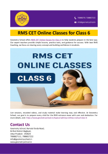 RMS CET Online Classes for Class 6