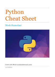 Python Cheat Sheet by Mosh Hamedani