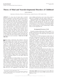 Theory of Mind & Neurodevelopmental Disorders in Childhood