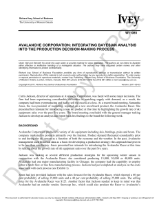 Avalanche Corporation: Bayesian Analysis in Production Decision-Making