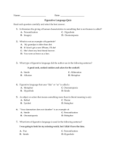 Figurative Language Quiz - Middle School ELA