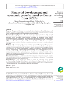 Financial Development & Economic Growth: BRICS Panel Evidence (1993-2014)