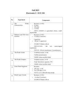 Instrukcja laboratoryjna Elektronika I - Układy diodowe i wzmacniacze