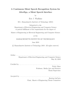 Silent Speech Recognition System for AlterEgo | MIT Master's Thesis