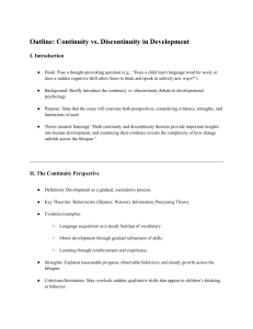 Continuity vs. Discontinuity in Development: Essay Outline