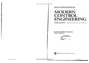 Solutions Manual: Modern Control Engineering, 3rd Ed. - Katsuhiko Ogata