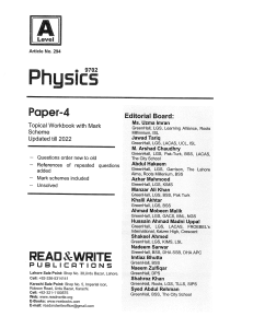 Physics 9702 Paper-4 Topical Workbook with Mark Scheme