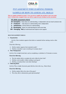 Assessing PYP ATL Skills: Grade 2 Sample Activities & Criteria