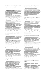 Human Dignity & Rights: Catholic Social Teaching on Life & Responsibility