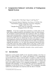 Acupuncture & Opioid System: Neurobiological Activation & Analgesia