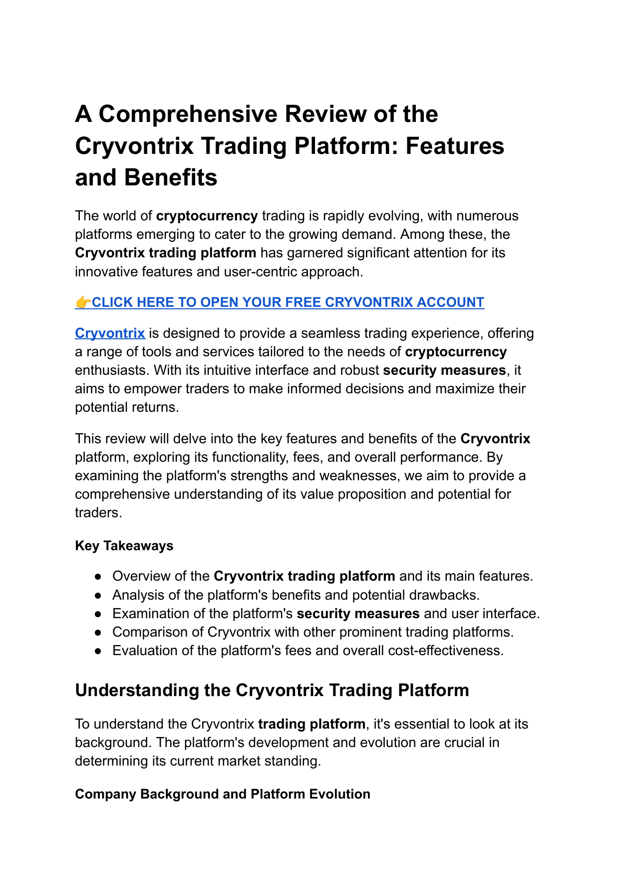 Cryvontrix Platform 5.8 Review