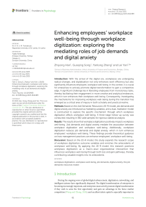 Workplace Digitization & Employee Well-being: Job Demands & Digital Anxiety