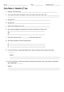 Newton's Third Law Worksheet