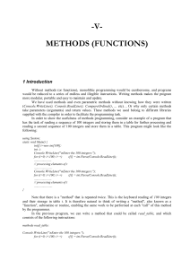 Methods (Functions) in Programming