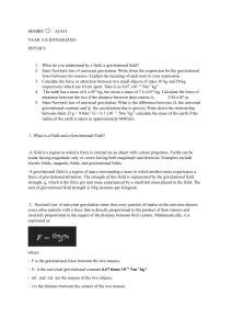 Physics Gravitation Questions & Answers | Newton's Law