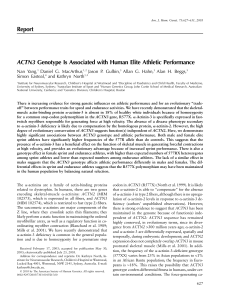ACTN3 Genotype & Elite Athletic Performance: A Genetic Study