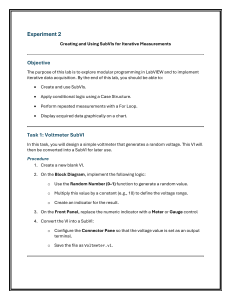 LabVIEW Experiment 2: SubVIs, Case Structures & Iterative Measurements