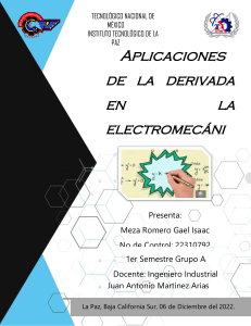 Aplicaciones de Derivadas en Ingeniería Electromecánica