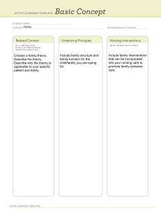 Active Learning Template: Basic Concept - Family Nursing