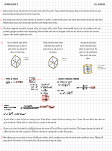 Materials Science Homework: Bonds, Crystal Structures & Polymers