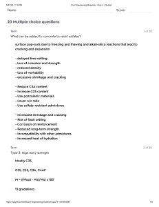 Civil Engineering Materials Quiz 4: Concrete & Aggregate Properties