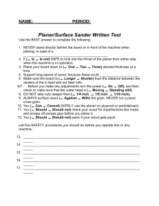 Planer/Surface Sander Written Test - Woodworking Safety Assessment